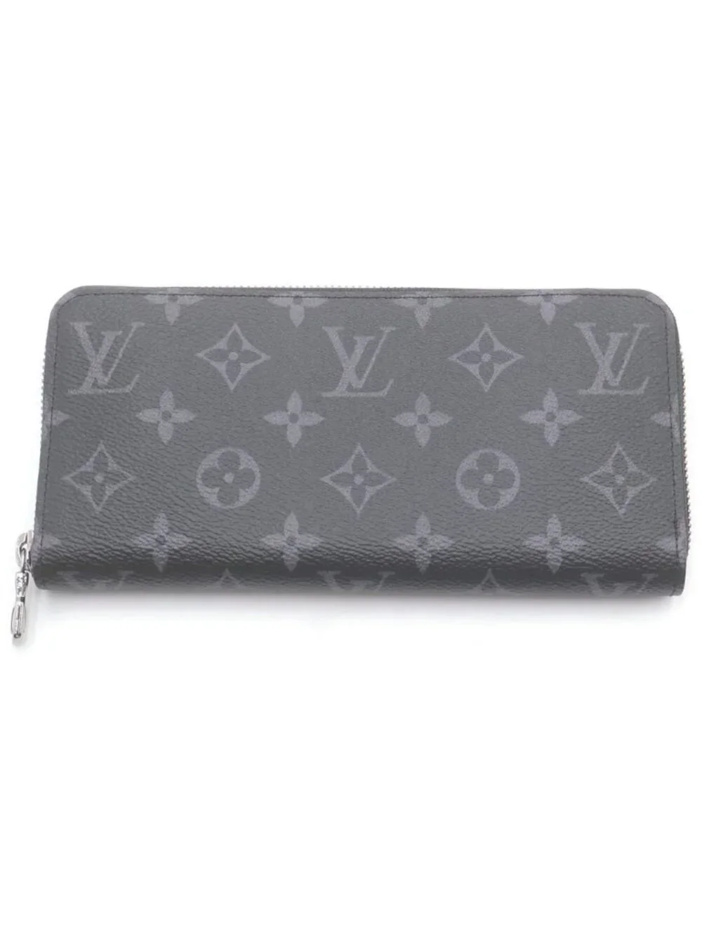 Louis Vuitton Monogram Eclipse Zippy Wallet Horizontal Black Leather